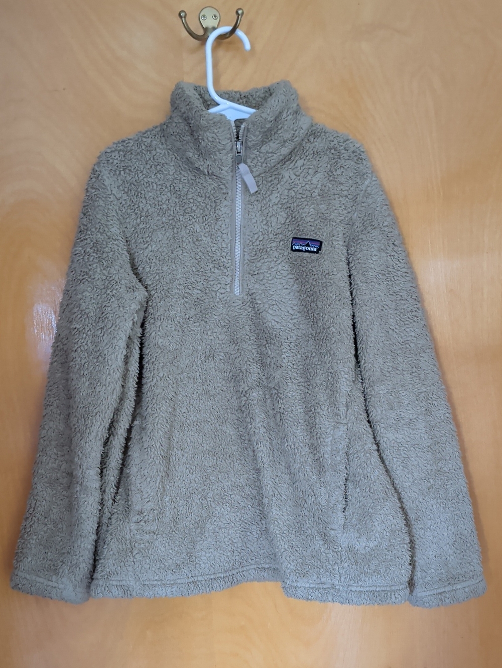 Patagonia Kids Los Gatos Sherpa Quarter-Zip Jacket- Khaki - M 10